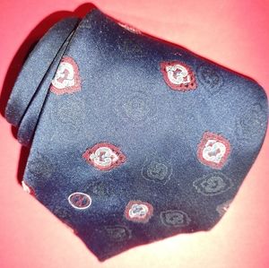Halston navy blue paisley men's necktie